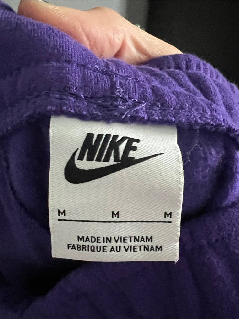 Nike Women's Purple Fleece Joggers with White Logo - Picture 5 of 6